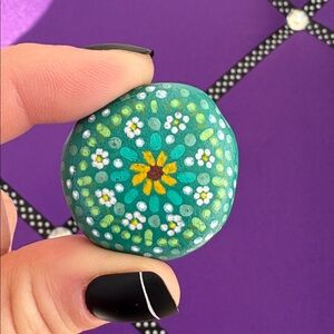 3/$12 Hand-Painted Stones - Floral Mandala